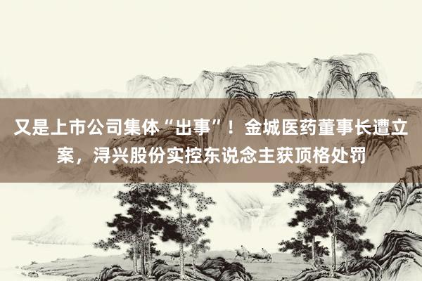 又是上市公司集体“出事”！金城医药董事长遭立案，浔兴股份实控东说念主获顶格处罚